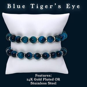NWT Wool + Pepper Co. Blue Tiger’s Eye Bracelet